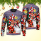 Christmas Having Fun With Santa Gift Art – Sweater - Ugly Christmas Sweater