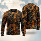 Skull Dark Fire Abstract Art – Sweater - Ugly Christmas Sweater