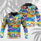 Hippie Frog Mushroom Peace Art - 3D Hoodie