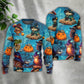 Halloween Owl Witch Night Sky Art – Sweater - Ugly Christmas Sweater