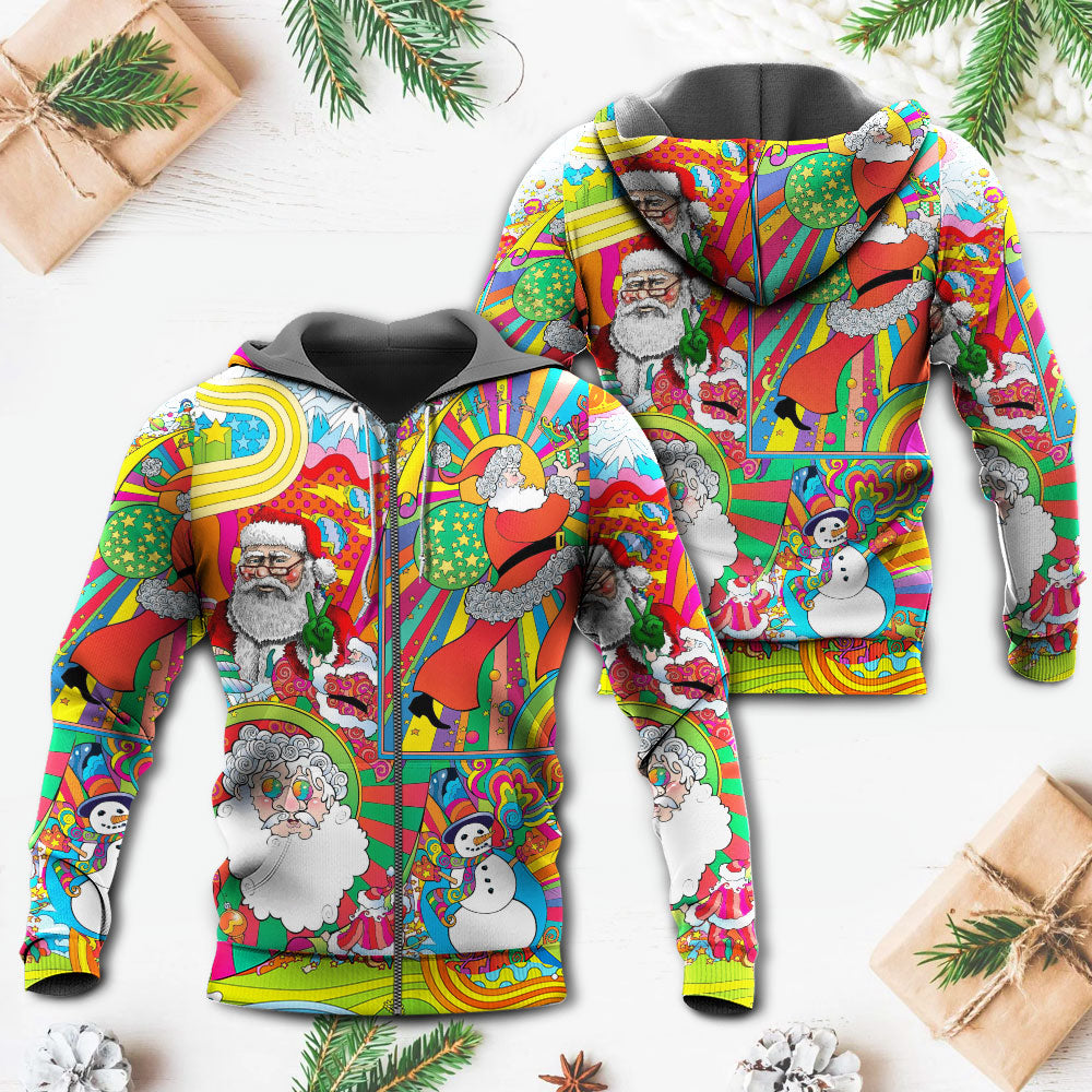 Hippie Santa Merry Xmas Style - 3D Hoodie
