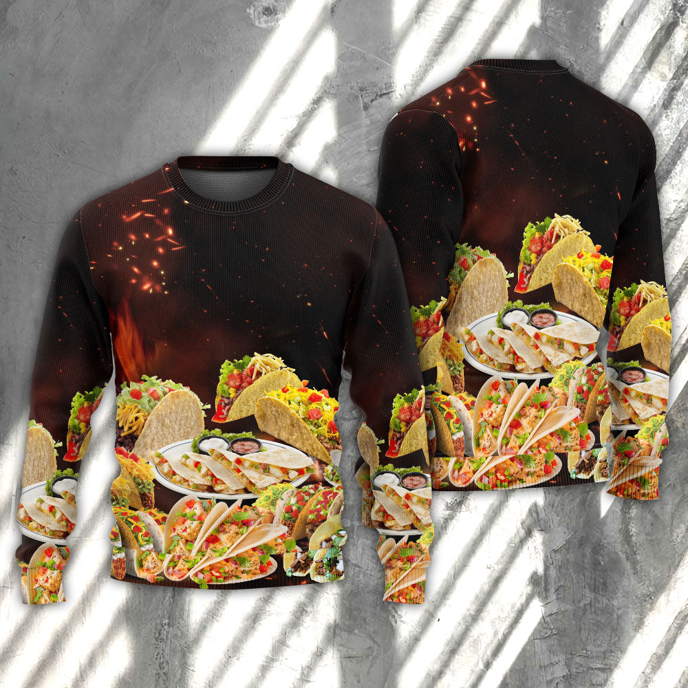 Tacos Fast Food Delicious Art – Sweater - Ugly Christmas Sweater