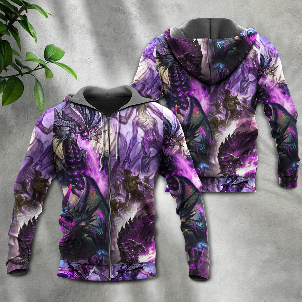 Purple Dragon Skull Fantasy - 3D Hoodie