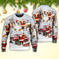 Christmas Santa Gift Snow Painting Art – Sweater - Ugly Christmas Sweater