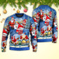 Christmas Rebellious Santa Fun Art – Sweater - Ugly Christmas Sweater