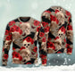 Gothic Skull Rose And Raven Art – Sweater - Ugly Christmas Sweater