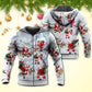 Christmas Santa In Snow Mountain Art Style - Hoodie
