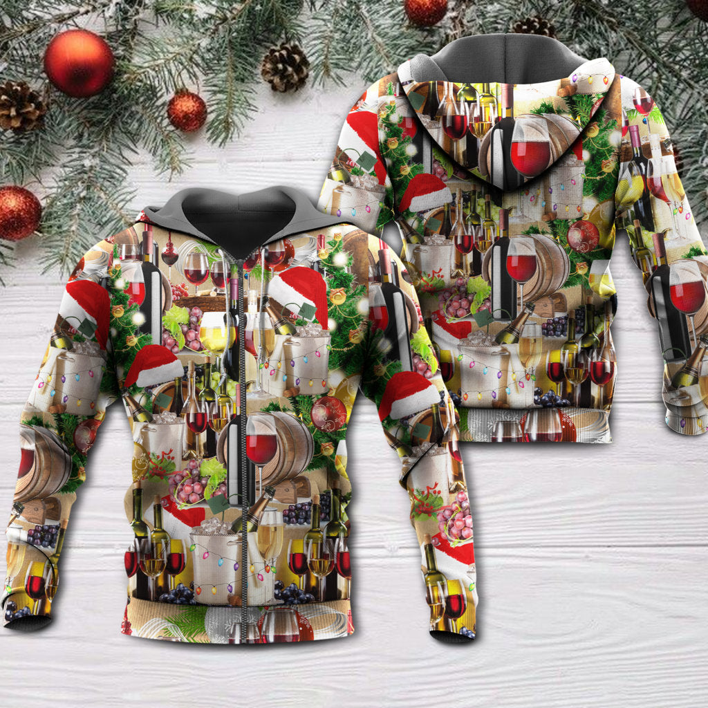 Christmas Wine Cozy Night Style - 3D Hoodie