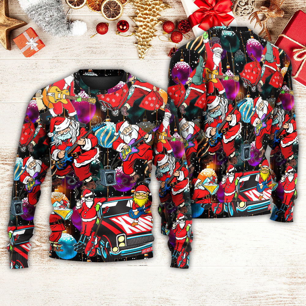 Christmas Guitar Music Santa Style – Sweater - Ugly Christmas Sweater
