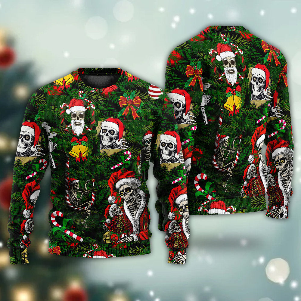 Skull Merry Xmas Happy Christmas – Sweater - Ugly Christmas Sweater