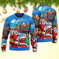 Christmas Santa Train Gift Art Style – Sweater - Ugly Christmas Sweater