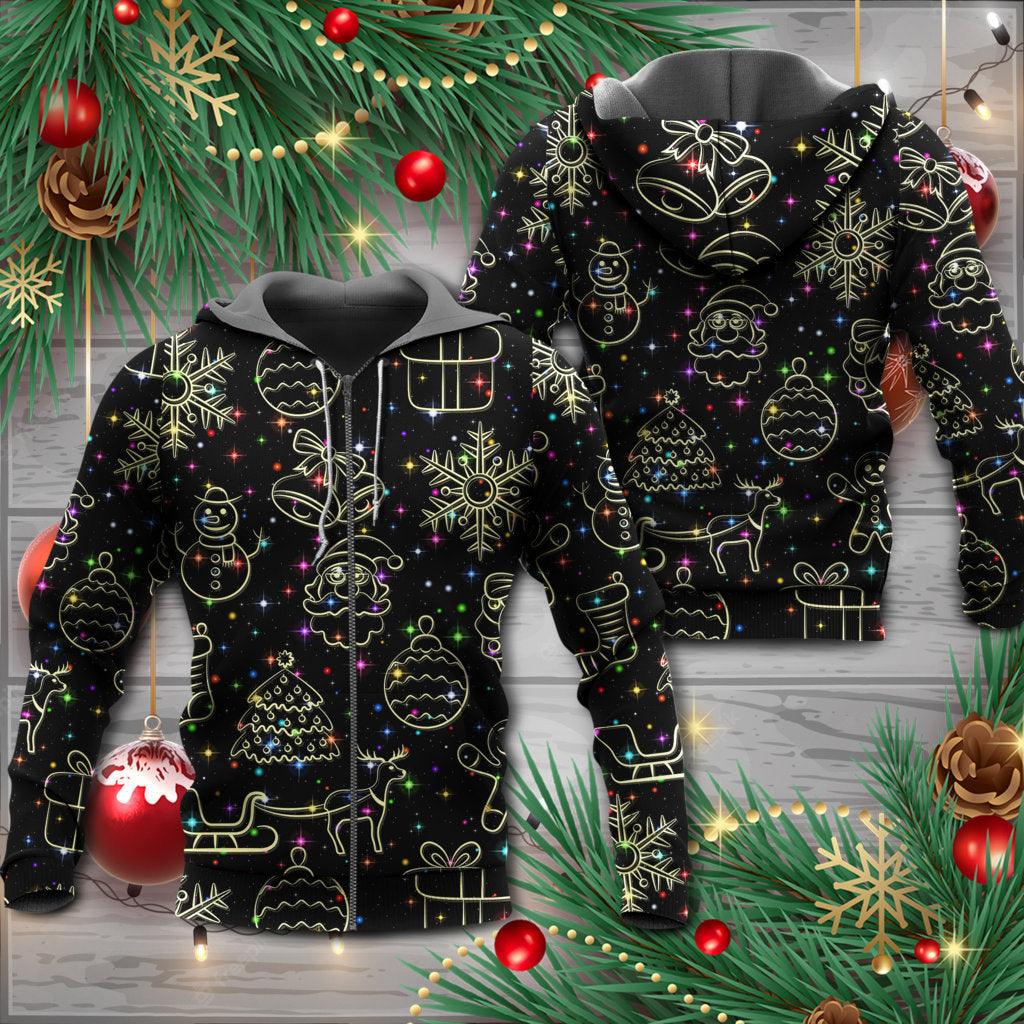 Christmas Neon Starry Night Style - Hoodie