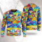 Hippie Frog Mushroom Peace Art – Sweater - Ugly Christmas Sweater