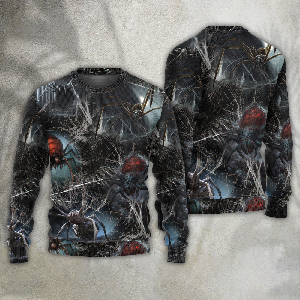 Halloween Spider Dark Fantasy Art – Sweater - Ugly Christmas Sweater