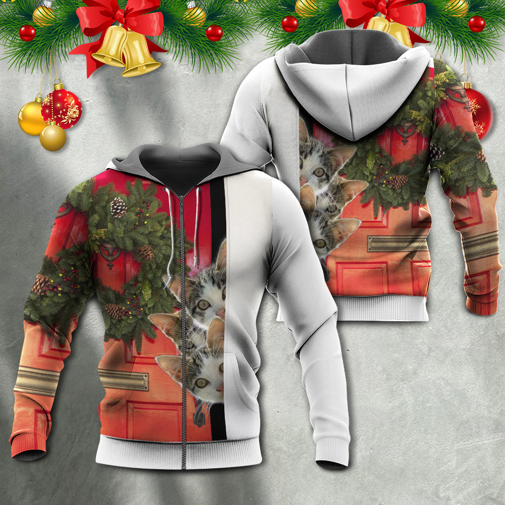 Christmas Cat Waiting For Christmas - Hoodie