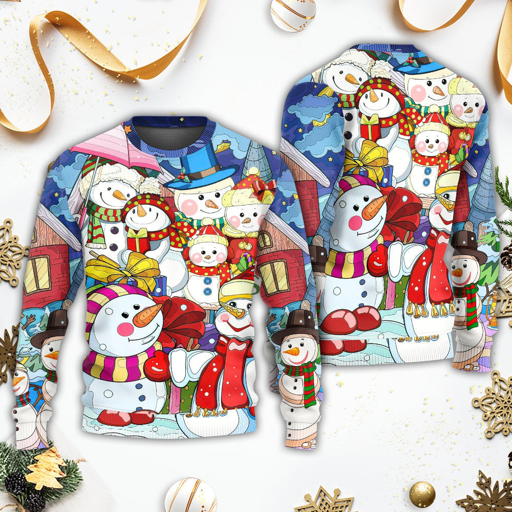 Christmas Snowman Merry Xmas Art – Sweater - Ugly Christmas Sweater