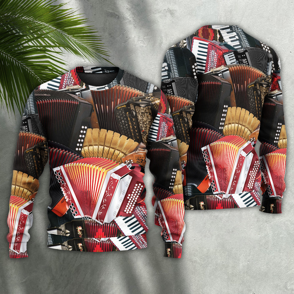 Accordion Gentleman Music Quote Style – Sweater - Ugly Christmas Sweater