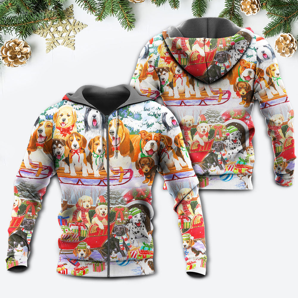 Dog Snowman Tree Merry Xmas - 3D Hoodie