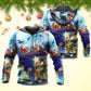 Christmas Reindeer Snowman Glow Art – 3D Hoodie