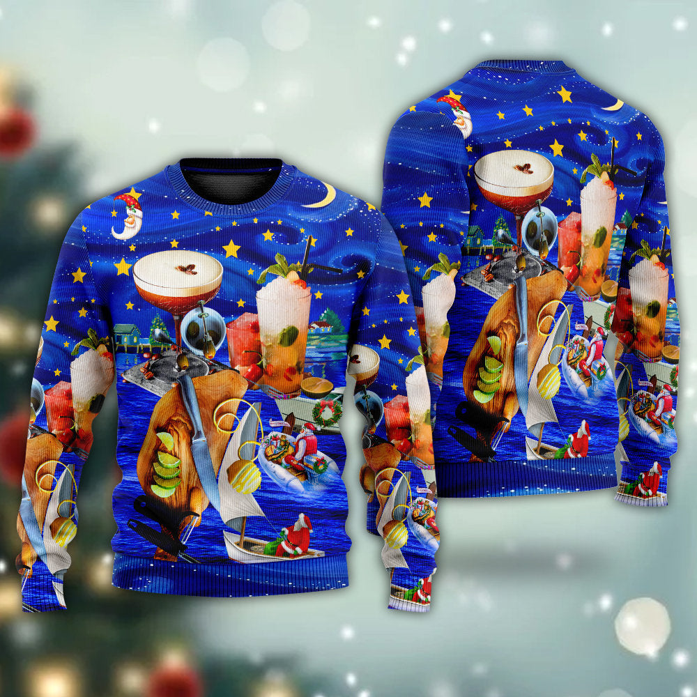 Cocktail Christmas Merry Holiday – Sweater - Ugly Christmas Sweater