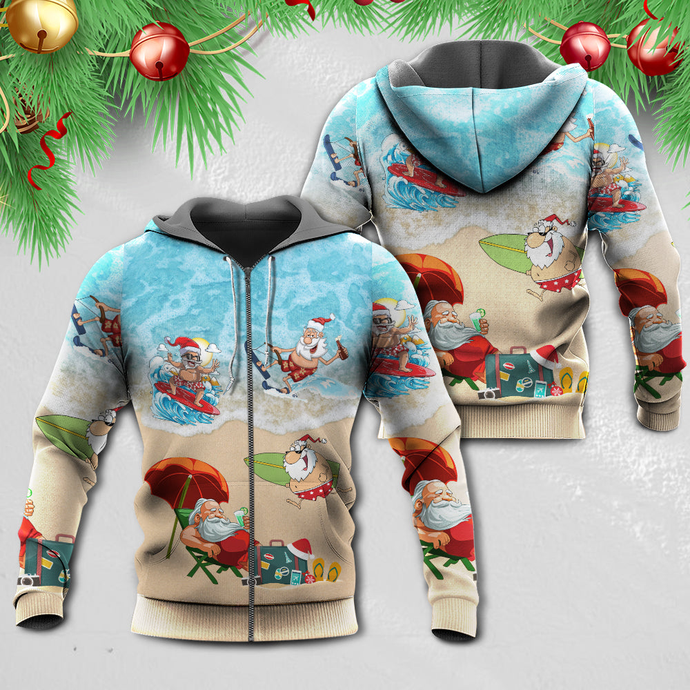 Santa Beach Christmas Fun - 3D Hoodie