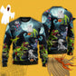 Halloween Dinosaur Fantasy Night Art – Sweater - Ugly Christmas Sweater