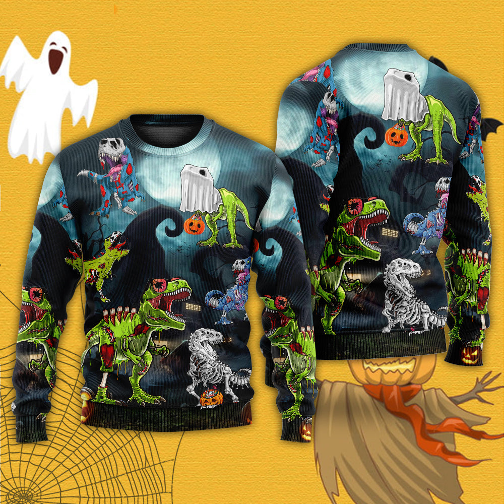 Halloween Dinosaur Fantasy Night Art – Sweater - Ugly Christmas Sweater