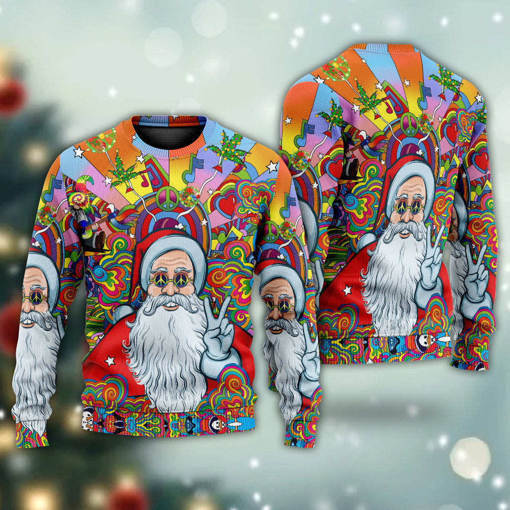 Hawaiian Hippie Santa Claus – Sweater - Ugly Christmas Sweater
