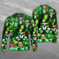 Irish Skull St Patrick Green Light – Sweater - Ugly Christmas Sweater