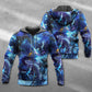 Blue Dragon Skull Lightning - 3D Hoodie