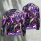 Purple Dragon Skull Lightning Fantasy Art – Sweater - Ugly Christmas Sweater