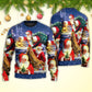 Christmas Funny Santa Up On Rooftop Art – Sweater - Ugly Christmas Sweater