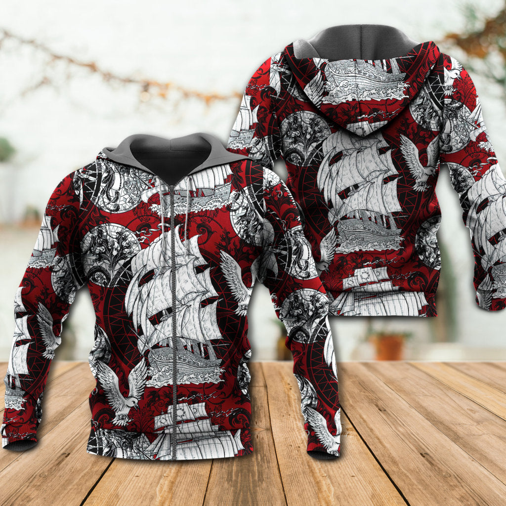 Vintage Sailing Ship Anchor - 3D Hoodie