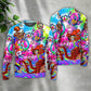 Hippie Happy Octopus Colorful Tie Dye – Sweater - Ugly Christmas Sweater