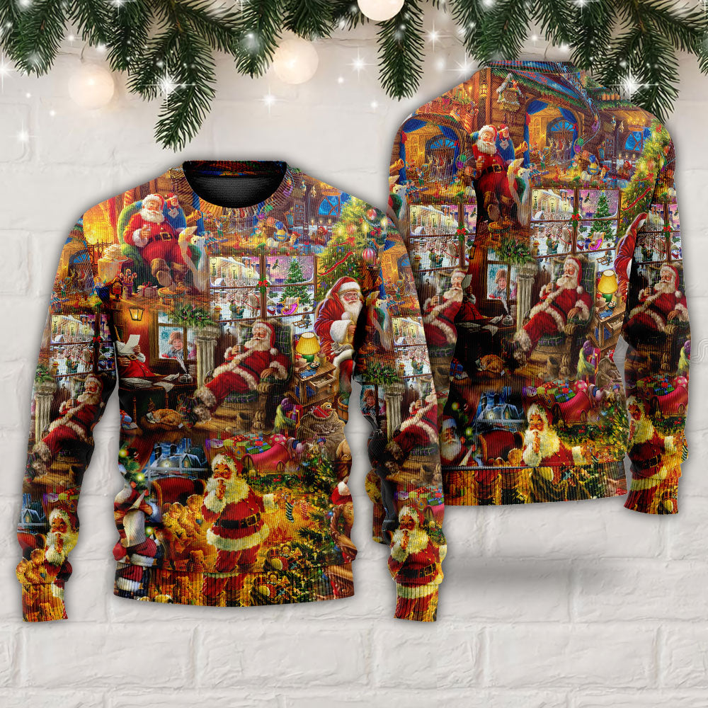 Santa Christmas Happy Holiday Season Of Joy – Sweater - Ugly Christmas Sweater
