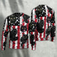 Black Cat Independence Day Style – Sweater - Ugly Christmas Sweater