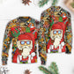 Christmas Hippie Santa Love And Peace – Sweater - Ugly Christmas Sweater