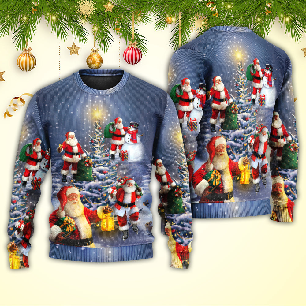 Christmas Santa Love Light Xmas Tree – Sweater - Ugly Christmas Sweater