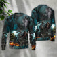 Halloween Ghost Pumpkin Night Art – Sweater - Ugly Christmas Sweater
