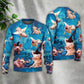 Halloween Flying Pig Pumpkin Art – Sweater - Ugly Christmas Sweater