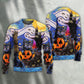 Halloween Black Cat Starry Night Art – Sweater - Ugly Christmas Sweater