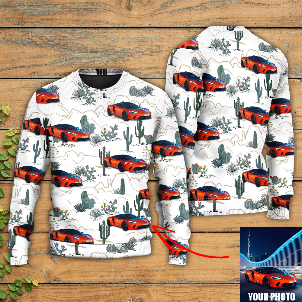 Desert Mountains Cactus Landscape Art – Sweater - Ugly Christmas Sweater