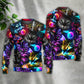 Golf Playing Cat Neon Lightning Art – Sweater - Ugly Christmas Sweater