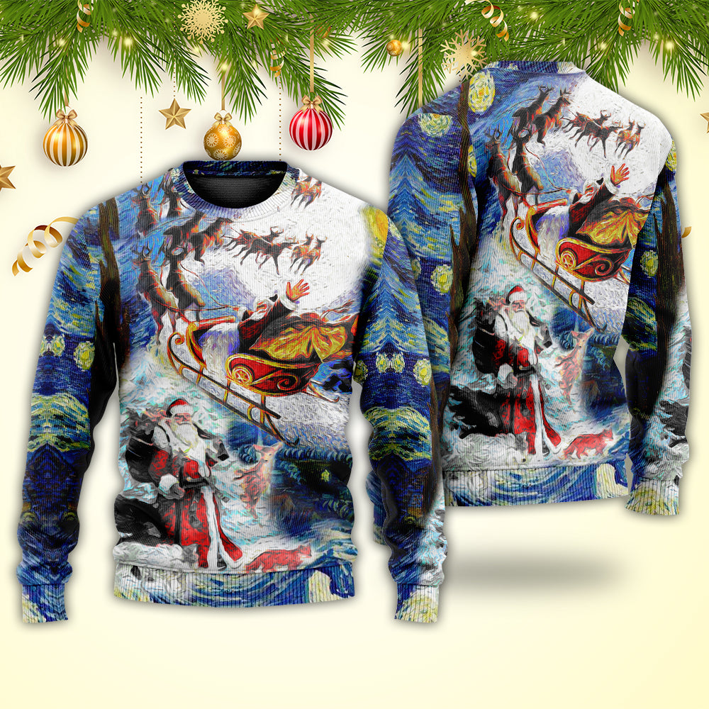 Christmas Friendly Santa With Animals – Sweater - Ugly Christmas Sweater