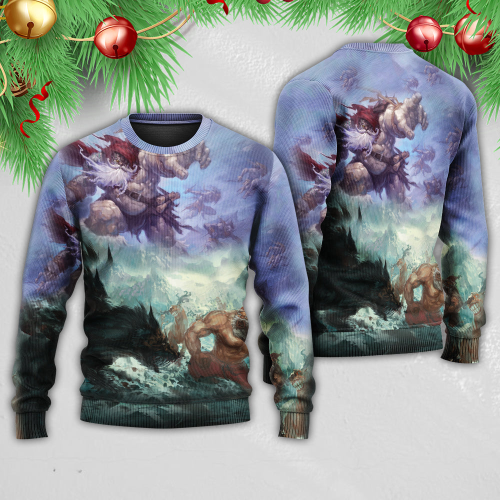 Christmas Santa Dark Fantasy Art – Sweater - Ugly Christmas Sweater