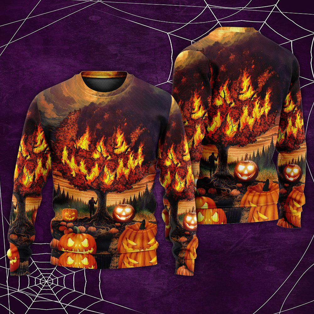 Halloween Pumpkin Wild Fantasy Style – Sweater - Ugly Christmas Sweater