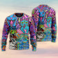 Hippie Cat Wonderful World Art – Sweater - Ugly Christmas Sweater