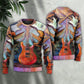 Colorful Guitar Lover Abstract Art – Sweater - Ugly Christmas Sweater