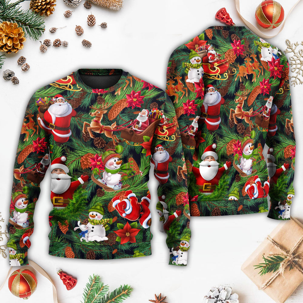 Christmas Santa Snowman Merry Xmas All – Sweater - Ugly Christmas Sweater