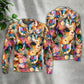 Colorful Cat Art Lover Mixer – Sweater - Ugly Christmas Sweater